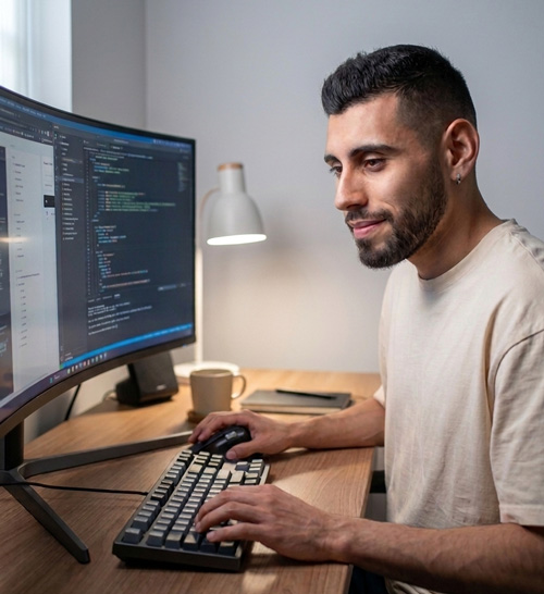 Sebas Giraldo creando un diseño de páginas web